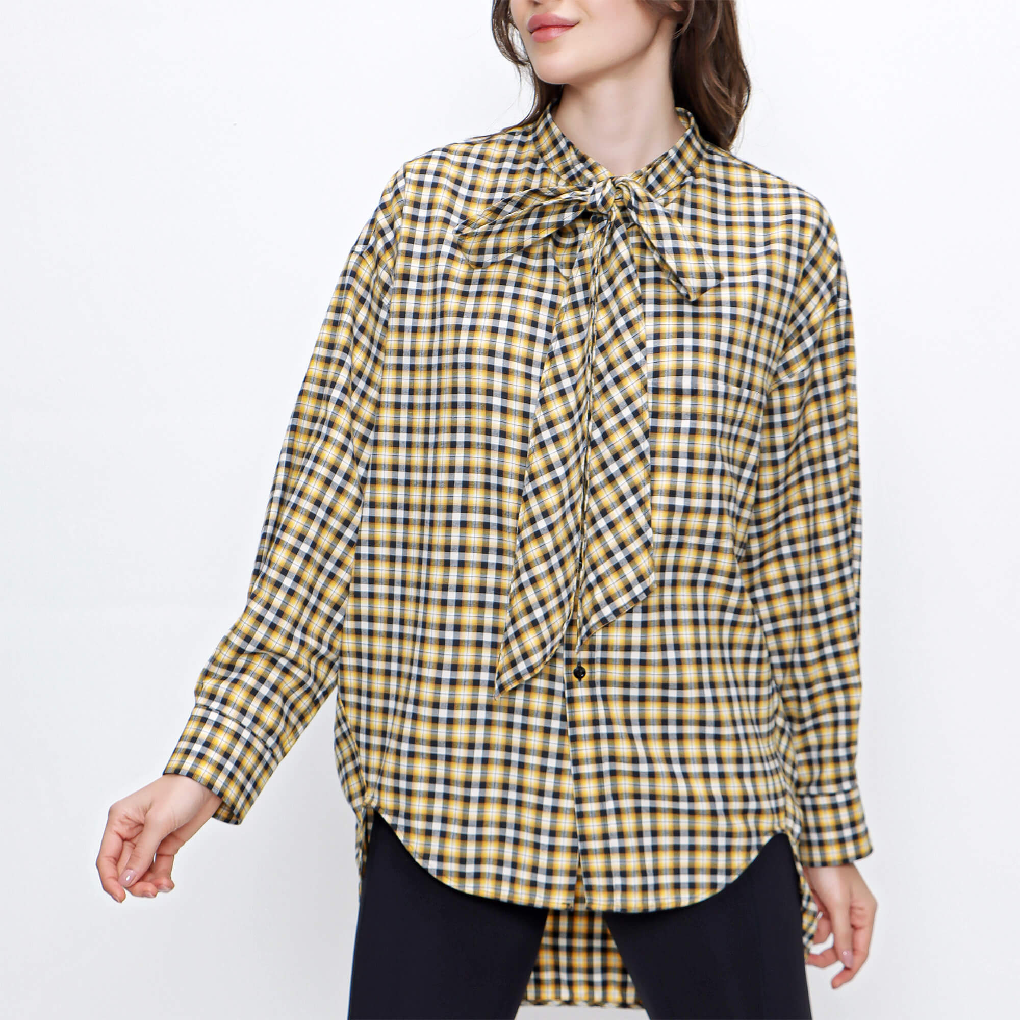 Balenciaga - Yellow Plaid New Swing Shirt 